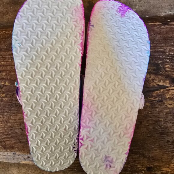 Never worn size 9 hand-colored tie-dye Birk-style sandals! - Picture 5 of 5